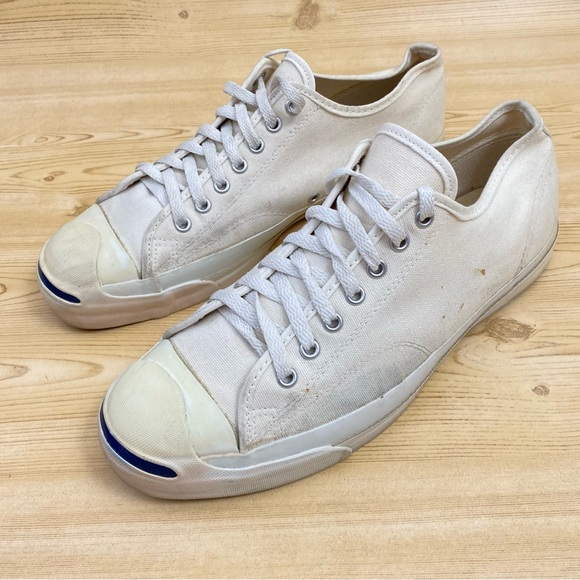 Vintage Converse Jack Purcell Made in USA White Canvas Low Top Men Sneaker 10.5 - Picture 5 of 16